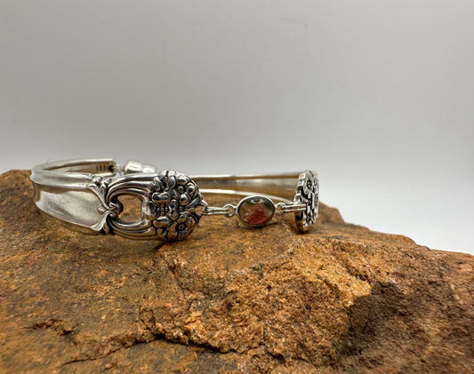 Eternally Yours (1941) - Vintage Spoon Bracelet with Strong Magnetic Clasp and Gemstone Connector