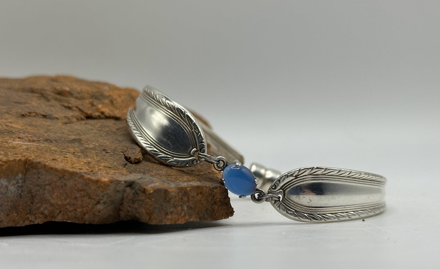 Ladyship (1937) - Vintage Spoon Bracelet with Strong Magnetic Clasp and Gemstone Connector